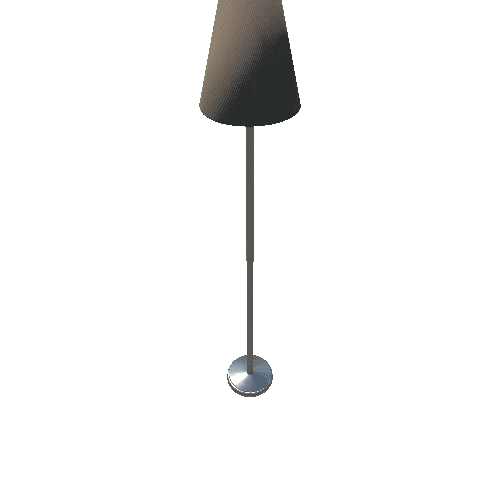 Tall Lamp-001 - Brushed Metal Cone Shade Tan
